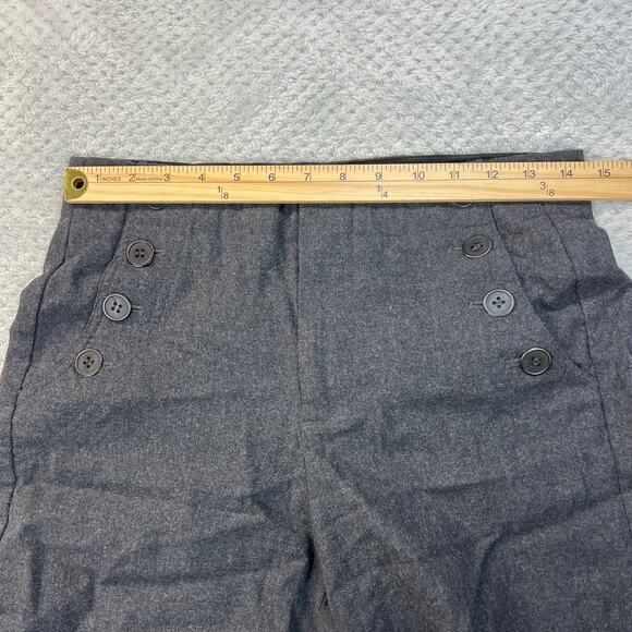 Vince Womens Naval Pants Charcoal Wool Blend Wide Straight Leg Sailor Style Sz 4 - Picture 7 of 14